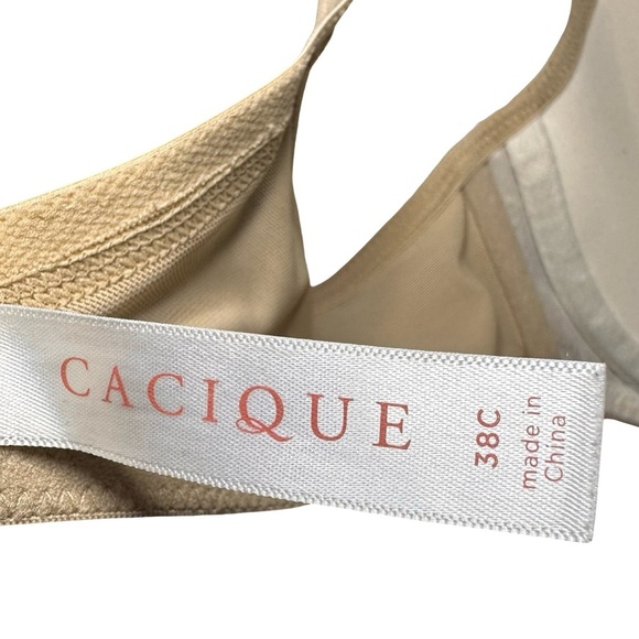 Cacique Modern Lace Lightly Lined Balconette Bra  beige 38C - Picture 10 of 11